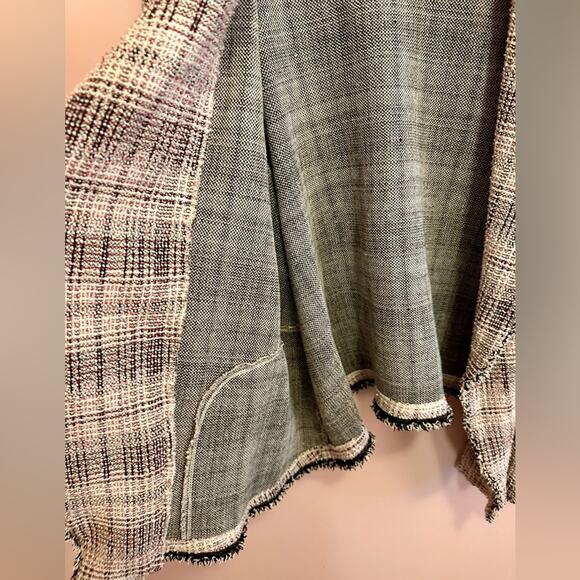 Max Studio Pink Black Tweed Fringe Open Blazer 3XL - Picture 5 of 12